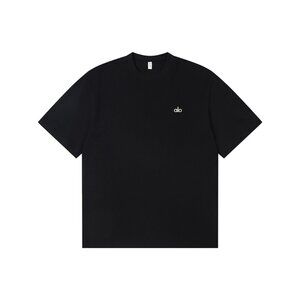 Alo Yoga Ice-Feeling Seamless Silver Logo Shirt Black